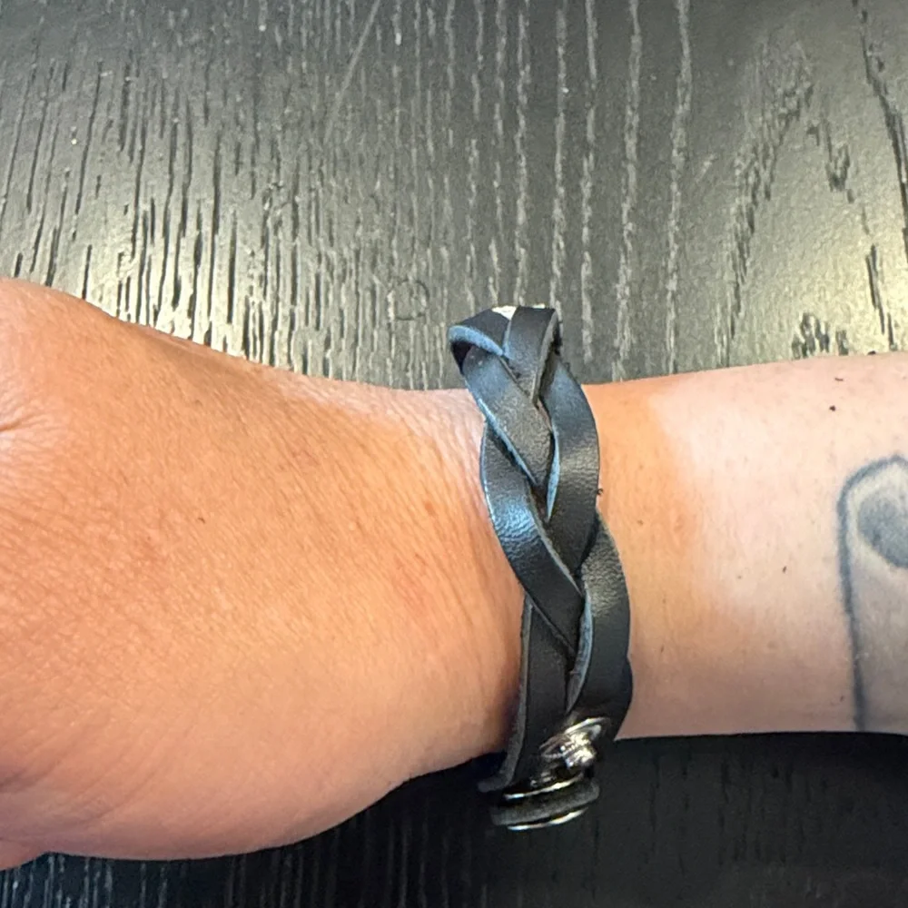 NWT Plunder Black leather and silver tone Bracelet mix and match 3 for $35